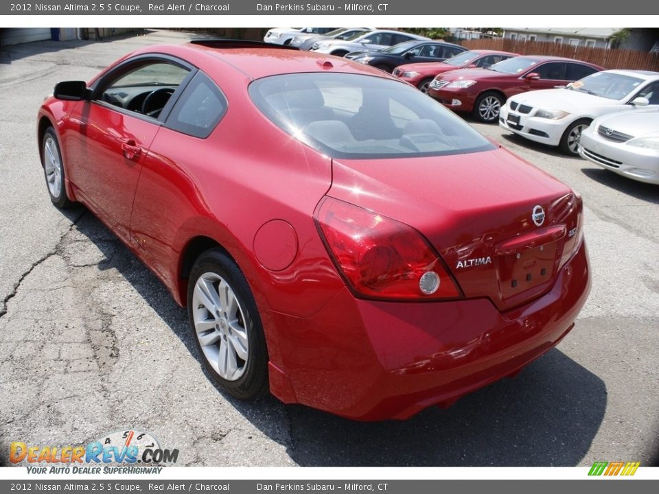 2012 Nissan Altima 2.5 S Coupe Red Alert / Charcoal Photo #7