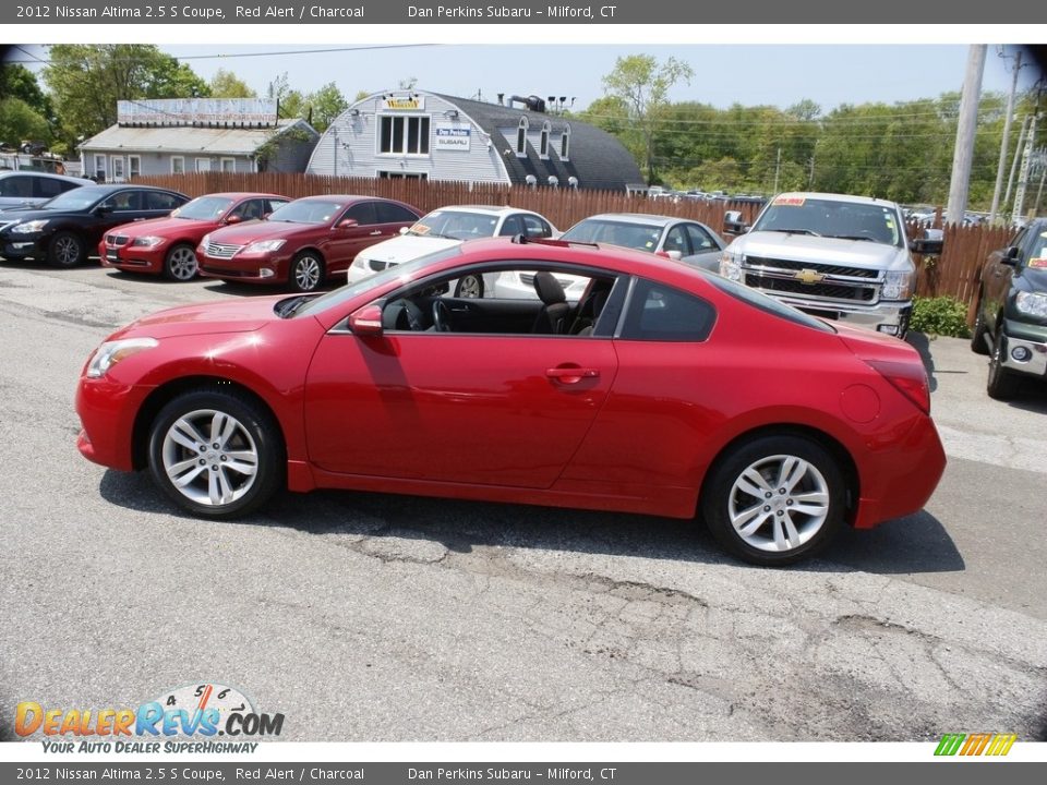 2012 Nissan Altima 2.5 S Coupe Red Alert / Charcoal Photo #8