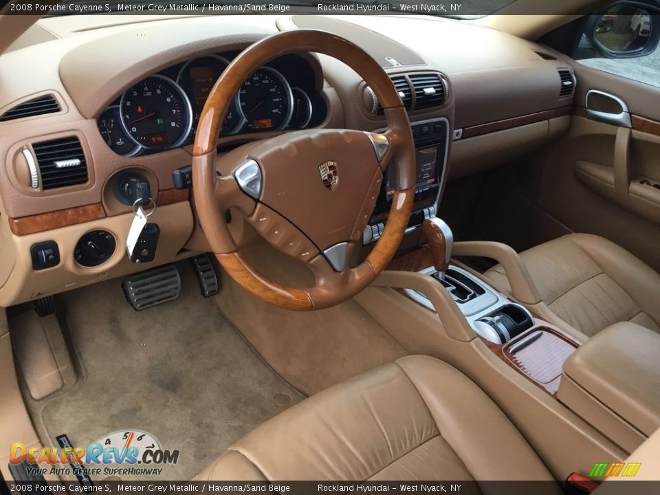 2008 Porsche Cayenne S Meteor Grey Metallic / Havanna/Sand Beige Photo #9