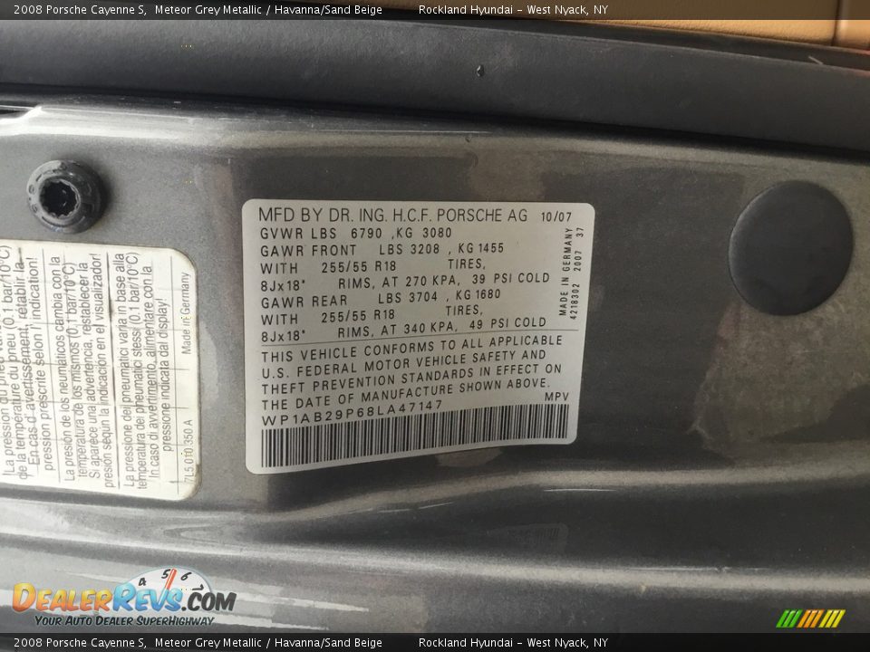 2008 Porsche Cayenne S Meteor Grey Metallic / Havanna/Sand Beige Photo #31