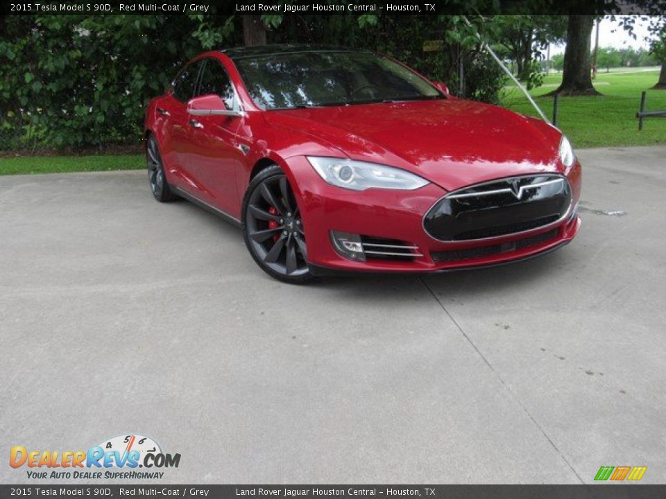 Red Multi-Coat 2015 Tesla Model S 90D Photo #1