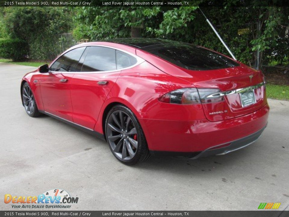 2015 Tesla Model S 90D Red Multi-Coat / Grey Photo #2