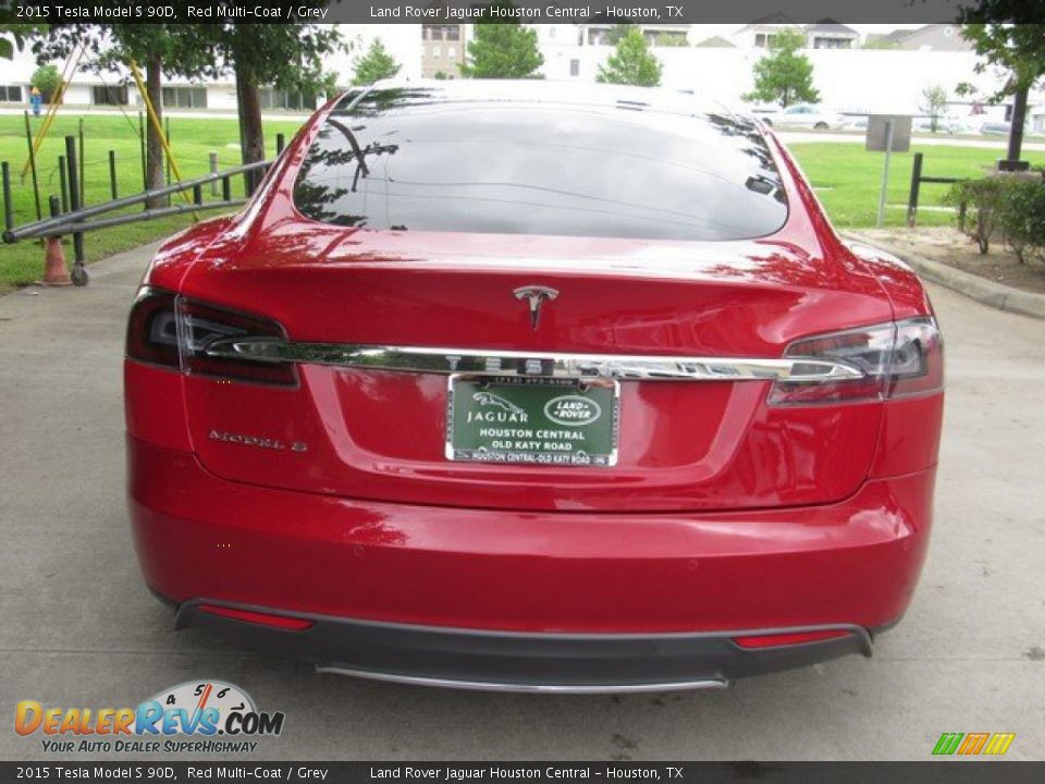 2015 Tesla Model S 90D Red Multi-Coat / Grey Photo #6