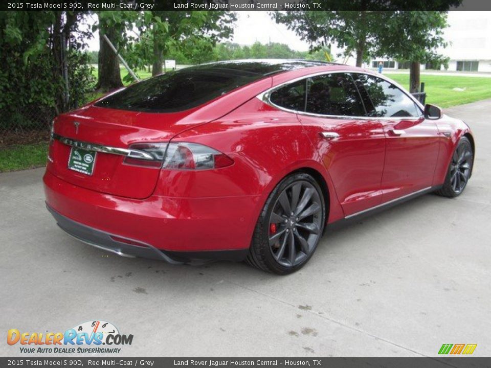 2015 Tesla Model S 90D Red Multi-Coat / Grey Photo #12