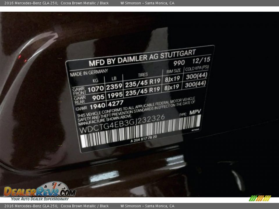 2016 Mercedes-Benz GLA 250 Cocoa Brown Metallic / Black Photo #24