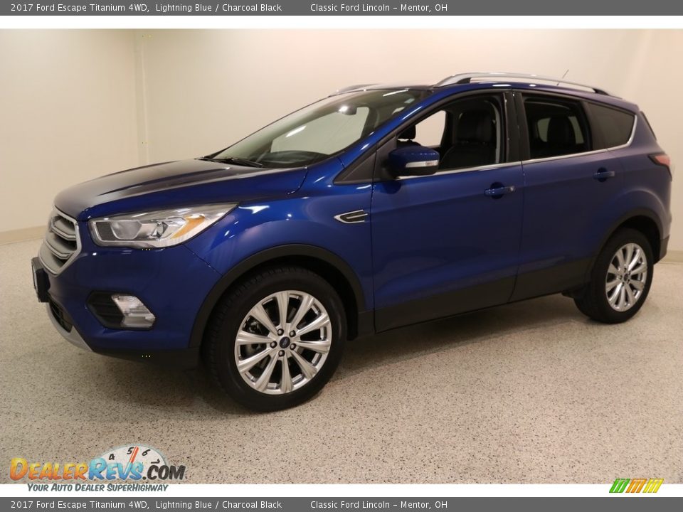 2017 Ford Escape Titanium 4WD Lightning Blue / Charcoal Black Photo #3