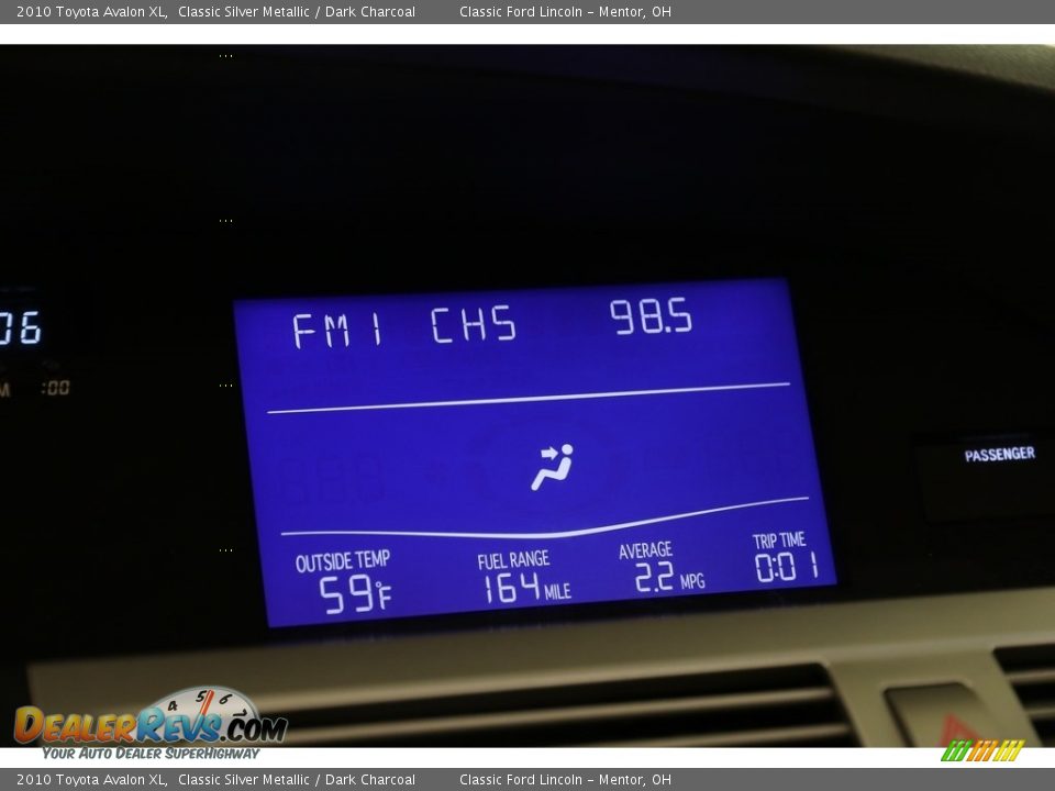 2010 Toyota Avalon XL Classic Silver Metallic / Dark Charcoal Photo #10
