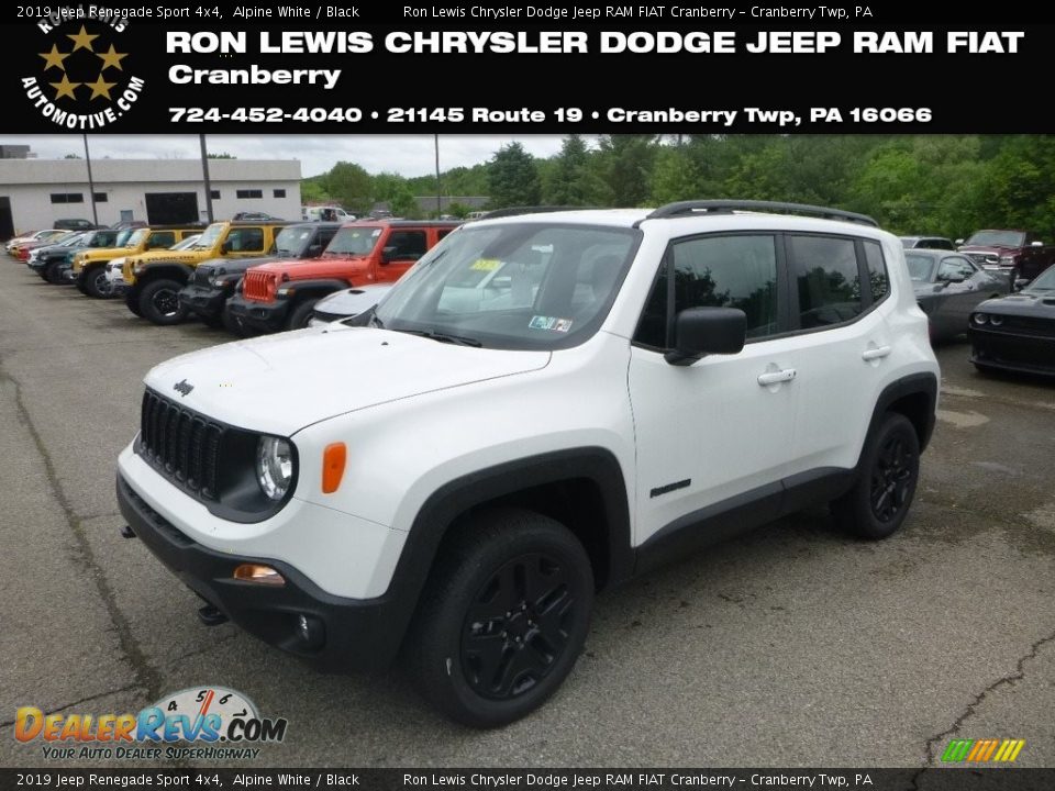 2019 Jeep Renegade Sport 4x4 Alpine White / Black Photo #1