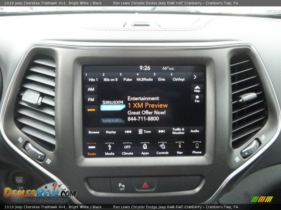 2019 Jeep Cherokee Trailhawk 4x4 Bright White / Black Photo #17