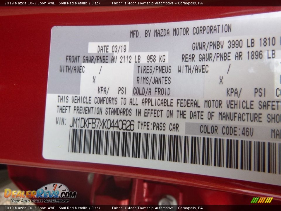 2019 Mazda CX-3 Sport AWD Soul Red Metallic / Black Photo #12