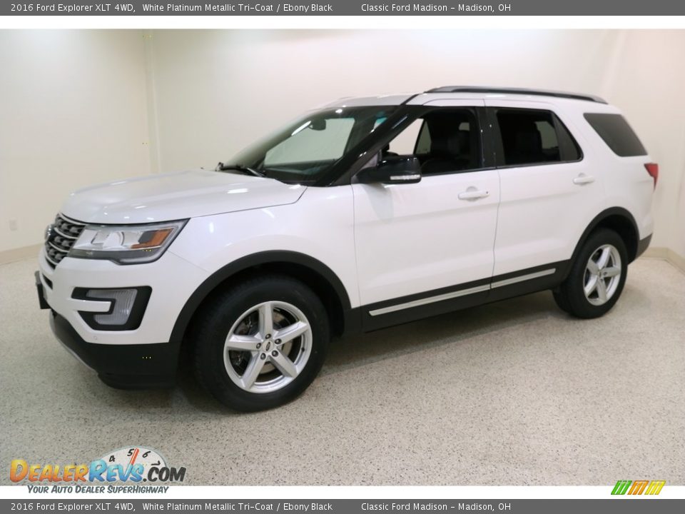 2016 Ford Explorer XLT 4WD White Platinum Metallic Tri-Coat / Ebony Black Photo #3