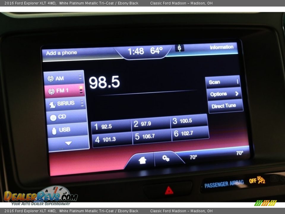 2016 Ford Explorer XLT 4WD White Platinum Metallic Tri-Coat / Ebony Black Photo #12