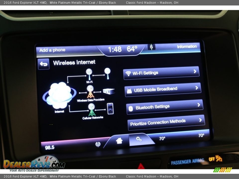 2016 Ford Explorer XLT 4WD White Platinum Metallic Tri-Coat / Ebony Black Photo #13