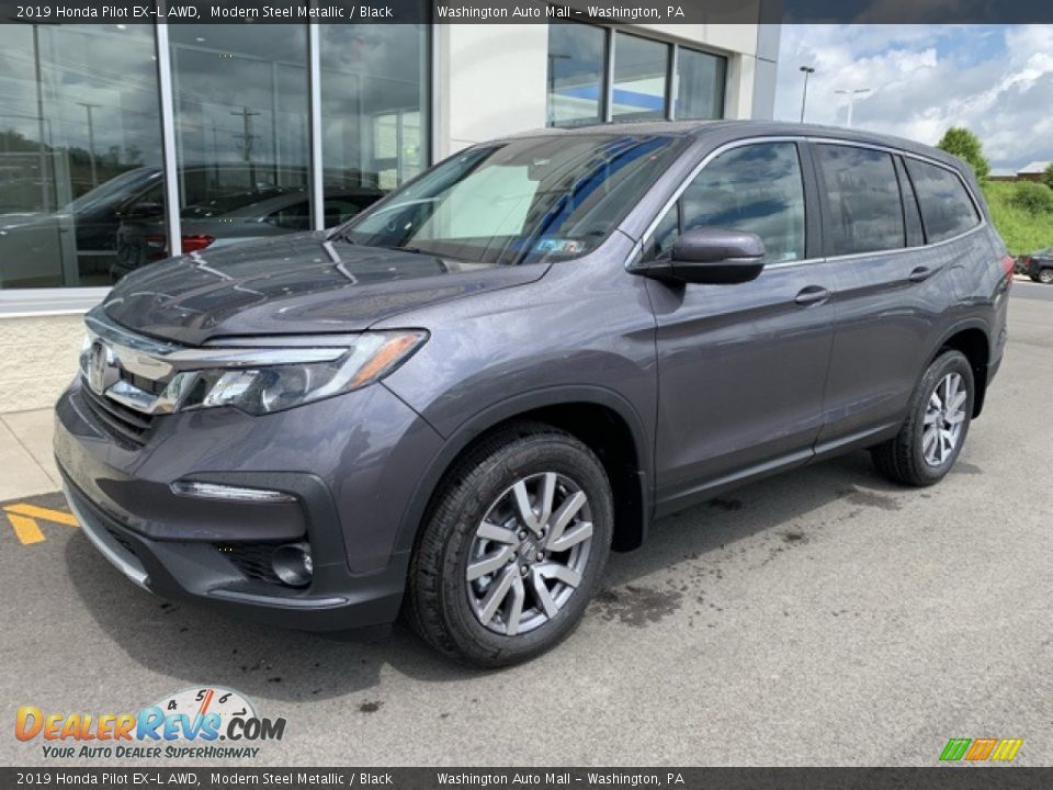 2019 Honda Pilot EX-L AWD Modern Steel Metallic / Black Photo #2