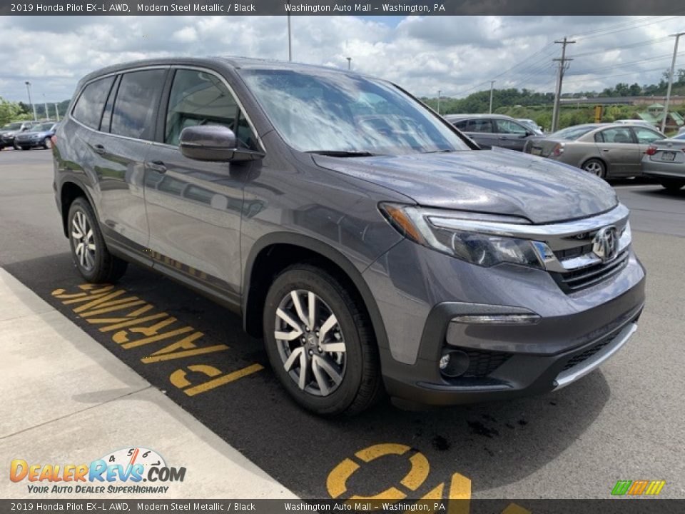 2019 Honda Pilot EX-L AWD Modern Steel Metallic / Black Photo #4