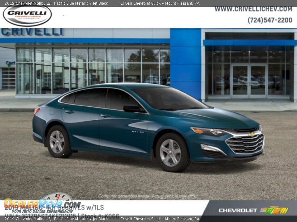 2019 Chevrolet Malibu LS Pacific Blue Metallic / Jet Black Photo #3
