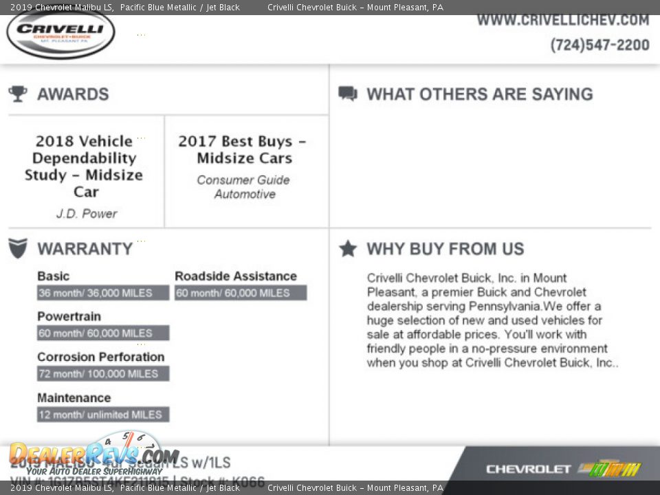 2019 Chevrolet Malibu LS Pacific Blue Metallic / Jet Black Photo #8