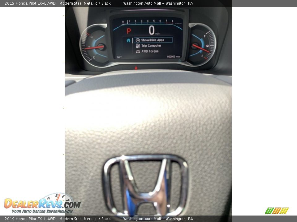 2019 Honda Pilot EX-L AWD Modern Steel Metallic / Black Photo #36