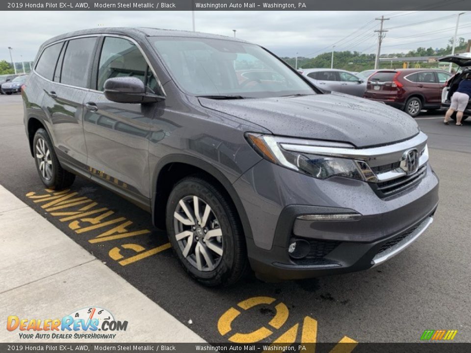 2019 Honda Pilot EX-L AWD Modern Steel Metallic / Black Photo #4