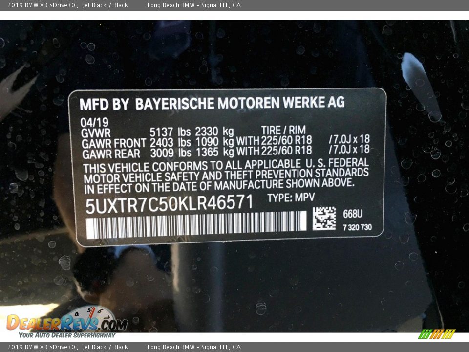 2019 BMW X3 sDrive30i Jet Black / Black Photo #11