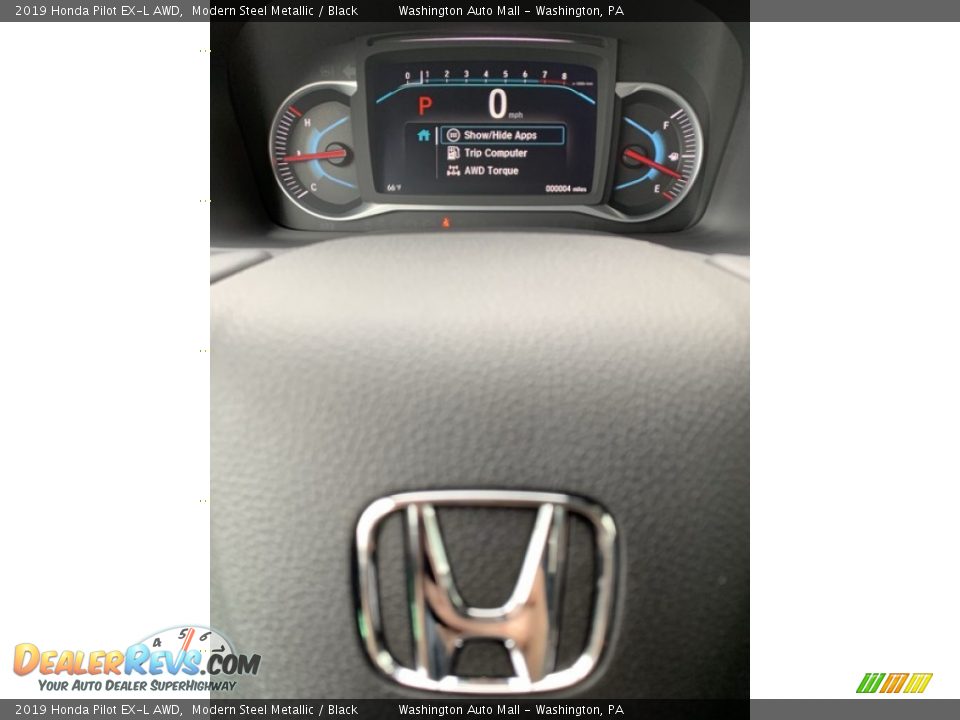 2019 Honda Pilot EX-L AWD Modern Steel Metallic / Black Photo #35