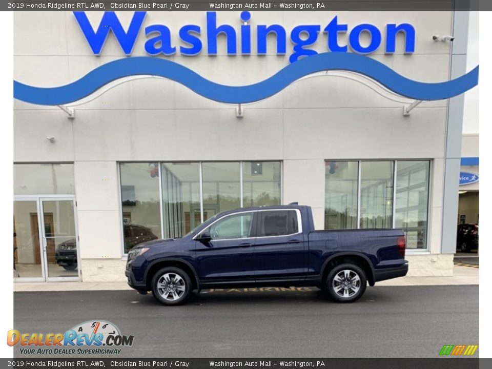 2019 Honda Ridgeline RTL AWD Obsidian Blue Pearl / Gray Photo #1