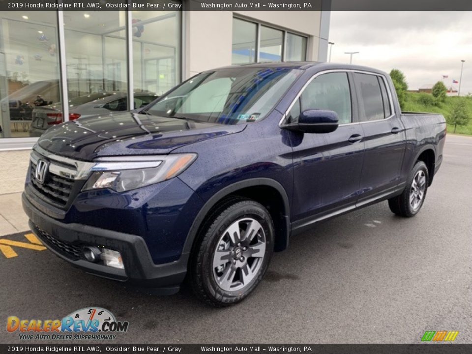 2019 Honda Ridgeline RTL AWD Obsidian Blue Pearl / Gray Photo #2