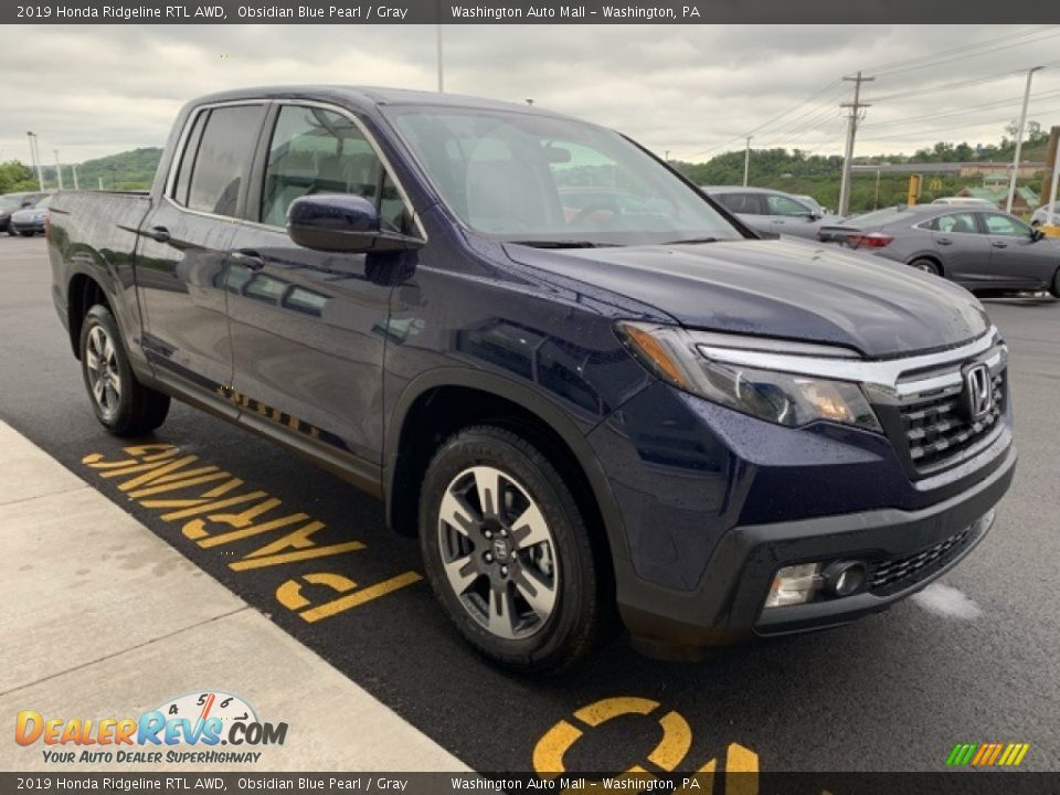 2019 Honda Ridgeline RTL AWD Obsidian Blue Pearl / Gray Photo #4