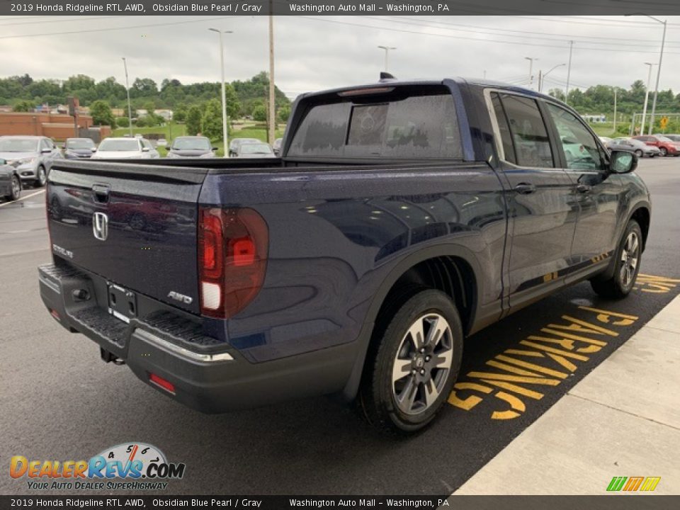 2019 Honda Ridgeline RTL AWD Obsidian Blue Pearl / Gray Photo #5