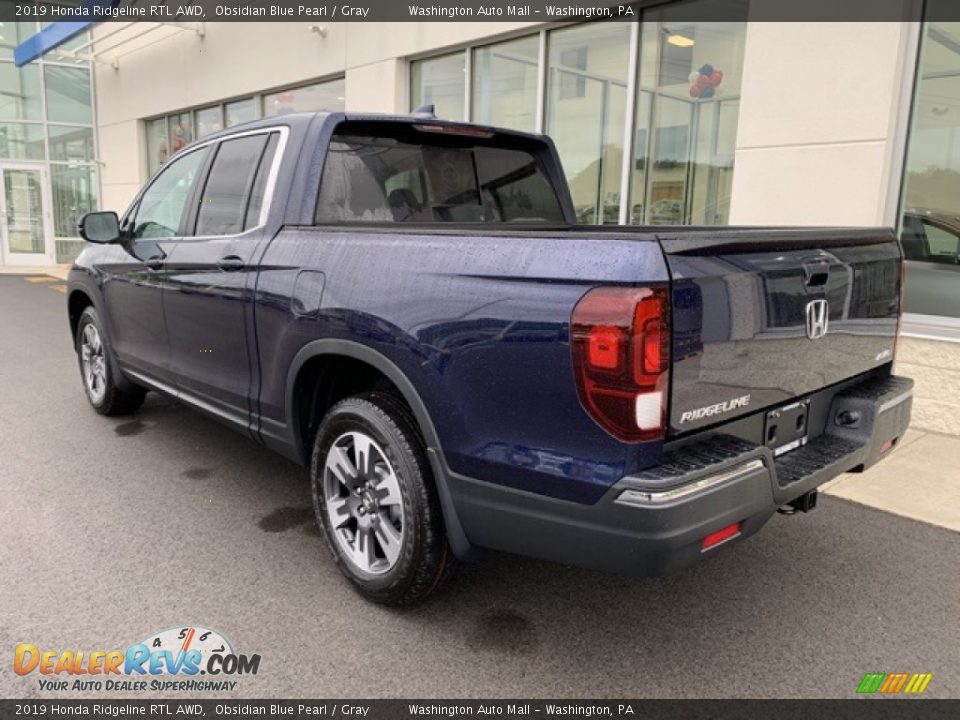 2019 Honda Ridgeline RTL AWD Obsidian Blue Pearl / Gray Photo #7