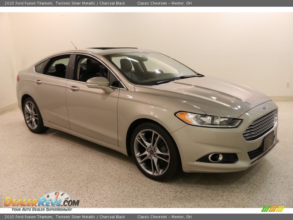 2015 Ford Fusion Titanium Tectonic Silver Metallic / Charcoal Black Photo #1