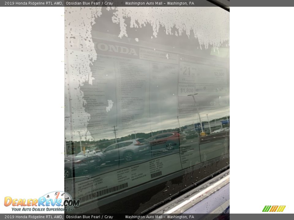 2019 Honda Ridgeline RTL AWD Obsidian Blue Pearl / Gray Photo #15