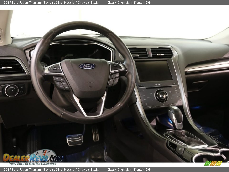 2015 Ford Fusion Titanium Tectonic Silver Metallic / Charcoal Black Photo #6