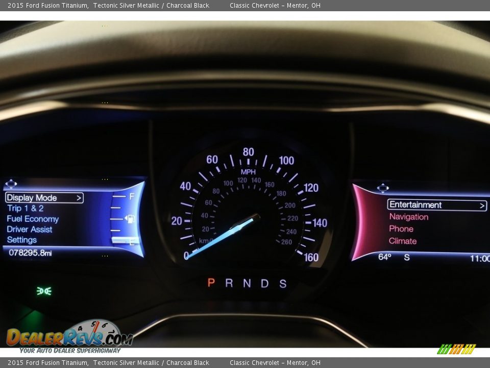 2015 Ford Fusion Titanium Tectonic Silver Metallic / Charcoal Black Photo #8