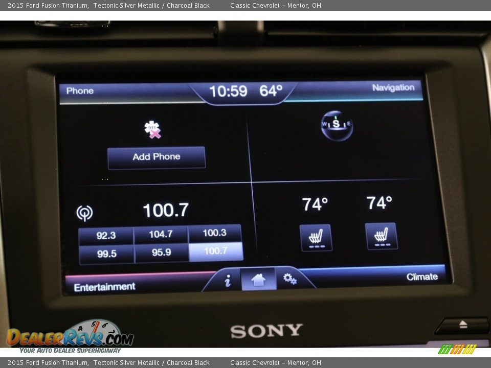 2015 Ford Fusion Titanium Tectonic Silver Metallic / Charcoal Black Photo #10