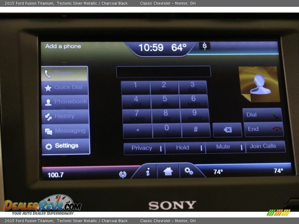 2015 Ford Fusion Titanium Tectonic Silver Metallic / Charcoal Black Photo #12