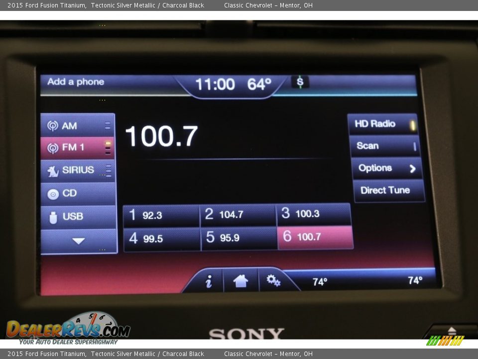 2015 Ford Fusion Titanium Tectonic Silver Metallic / Charcoal Black Photo #13