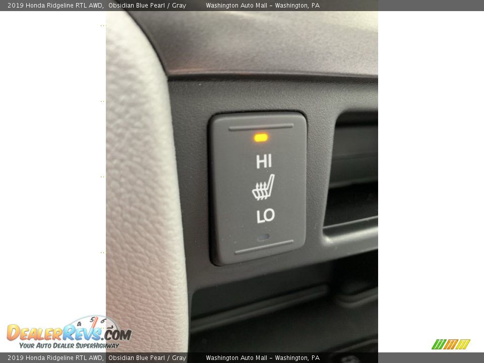 2019 Honda Ridgeline RTL AWD Obsidian Blue Pearl / Gray Photo #35