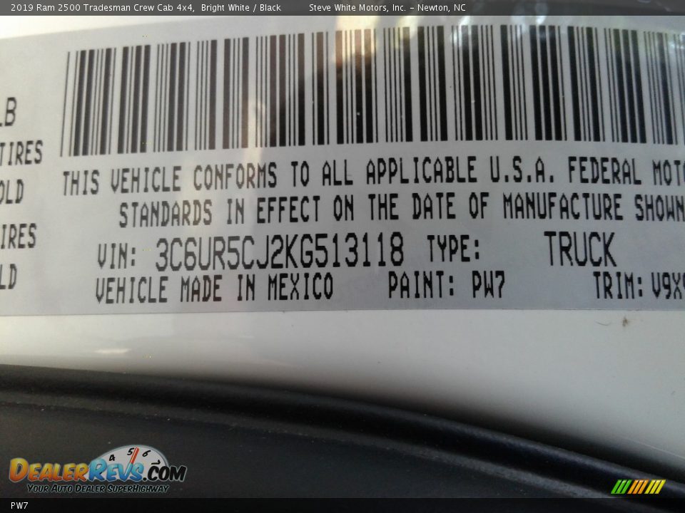 Ram Color Code PW7 Bright White