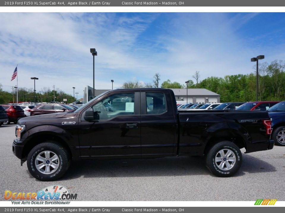 2019 Ford F150 XL SuperCab 4x4 Agate Black / Earth Gray Photo #2