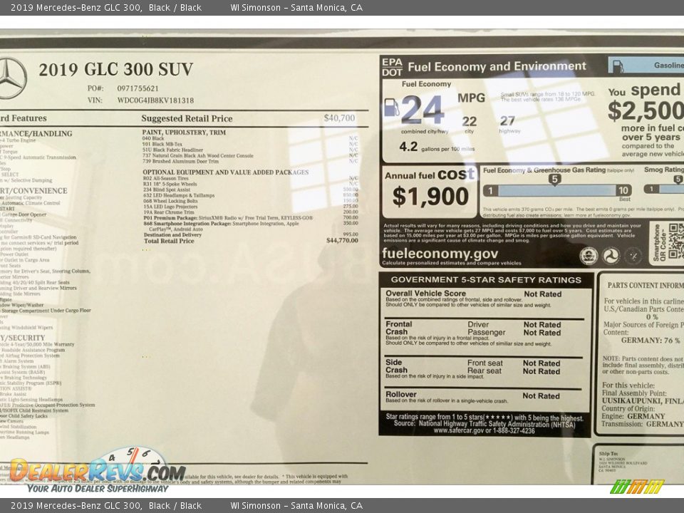 2019 Mercedes-Benz GLC 300 Black / Black Photo #10