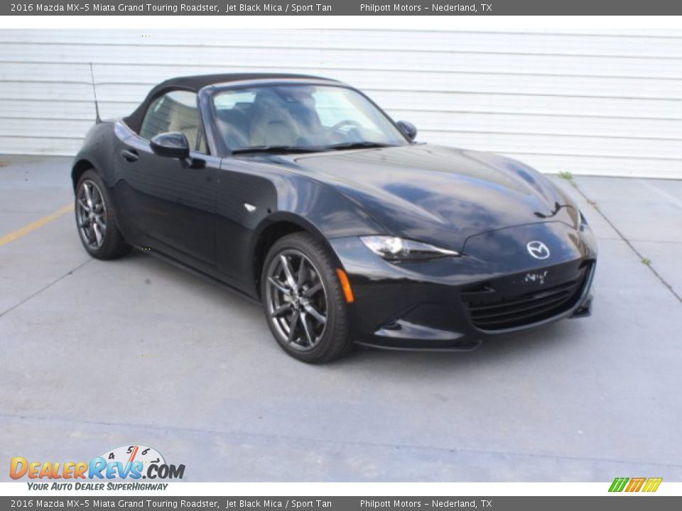 2016 Mazda MX-5 Miata Grand Touring Roadster Jet Black Mica / Sport Tan Photo #2