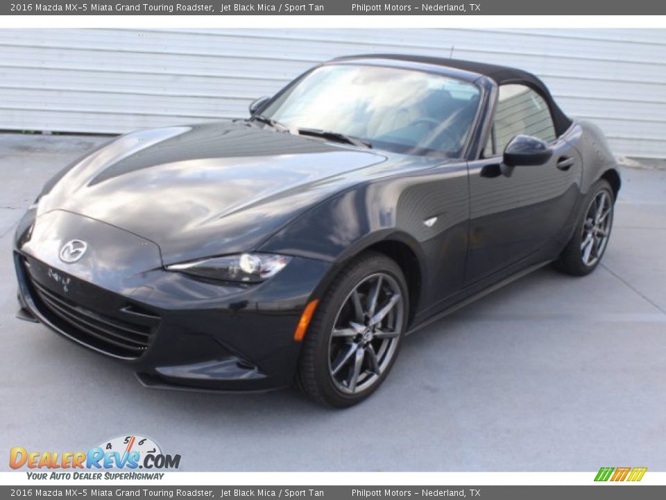 2016 Mazda MX-5 Miata Grand Touring Roadster Jet Black Mica / Sport Tan Photo #4