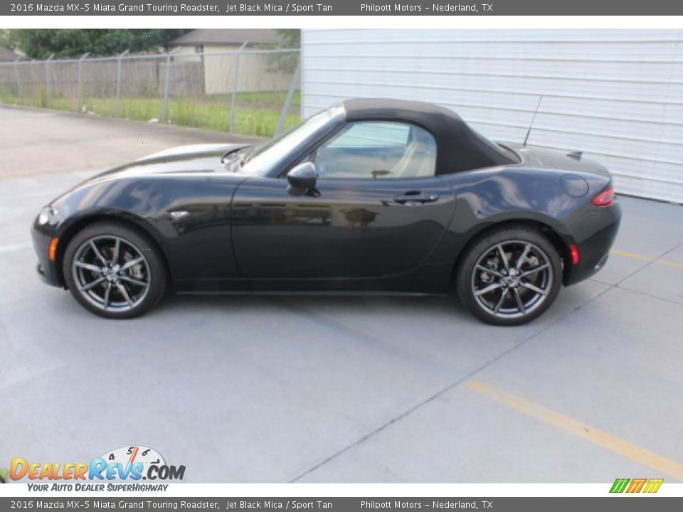 2016 Mazda MX-5 Miata Grand Touring Roadster Jet Black Mica / Sport Tan Photo #6
