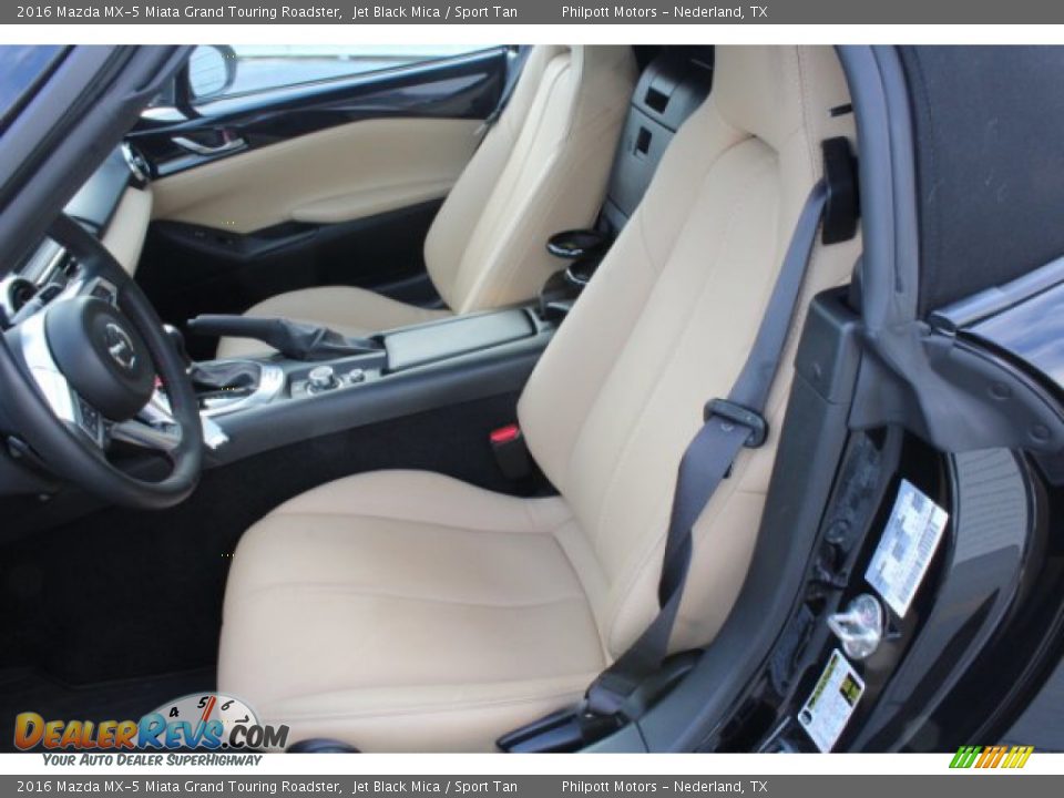 2016 Mazda MX-5 Miata Grand Touring Roadster Jet Black Mica / Sport Tan Photo #12