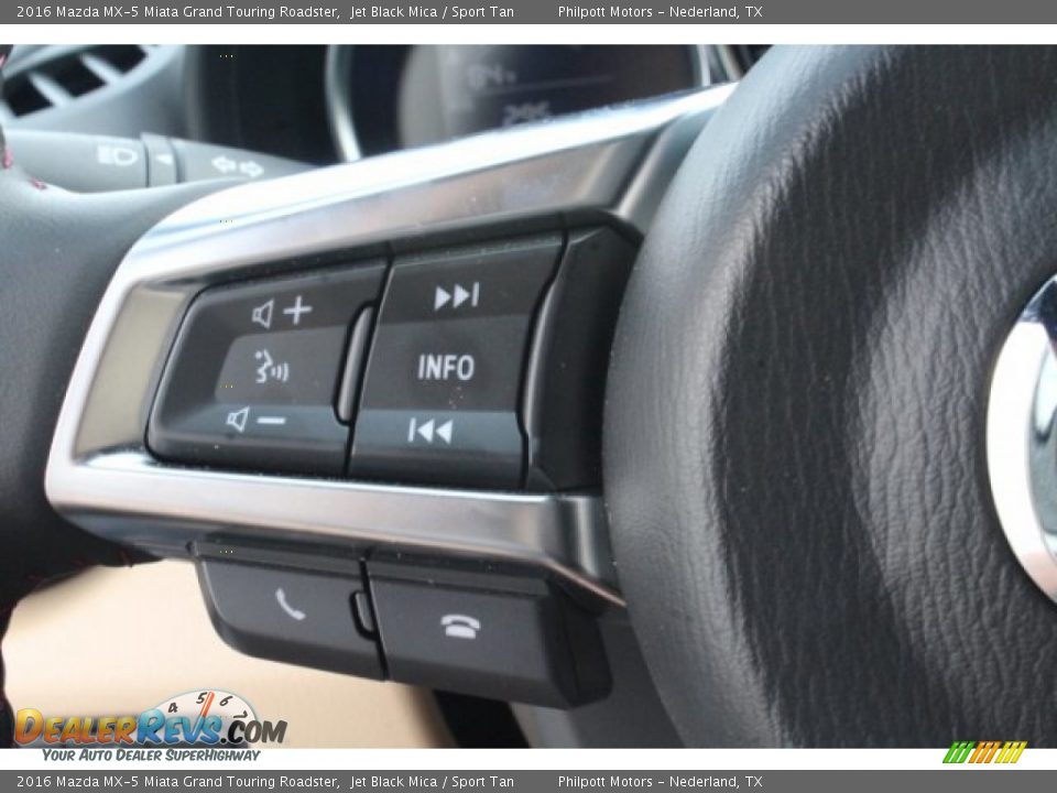 2016 Mazda MX-5 Miata Grand Touring Roadster Jet Black Mica / Sport Tan Photo #16