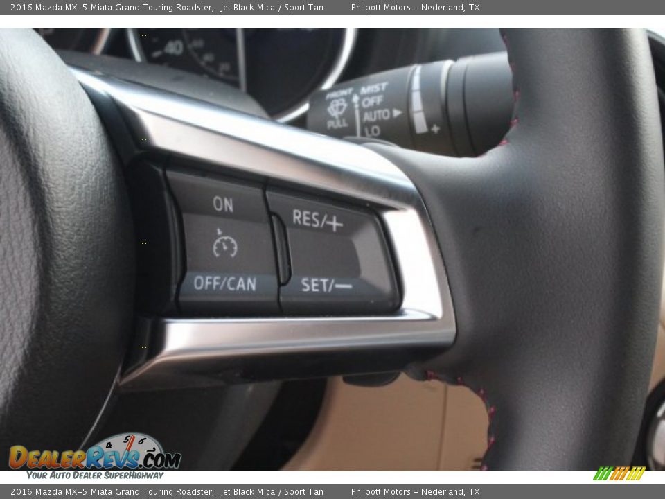 2016 Mazda MX-5 Miata Grand Touring Roadster Jet Black Mica / Sport Tan Photo #17