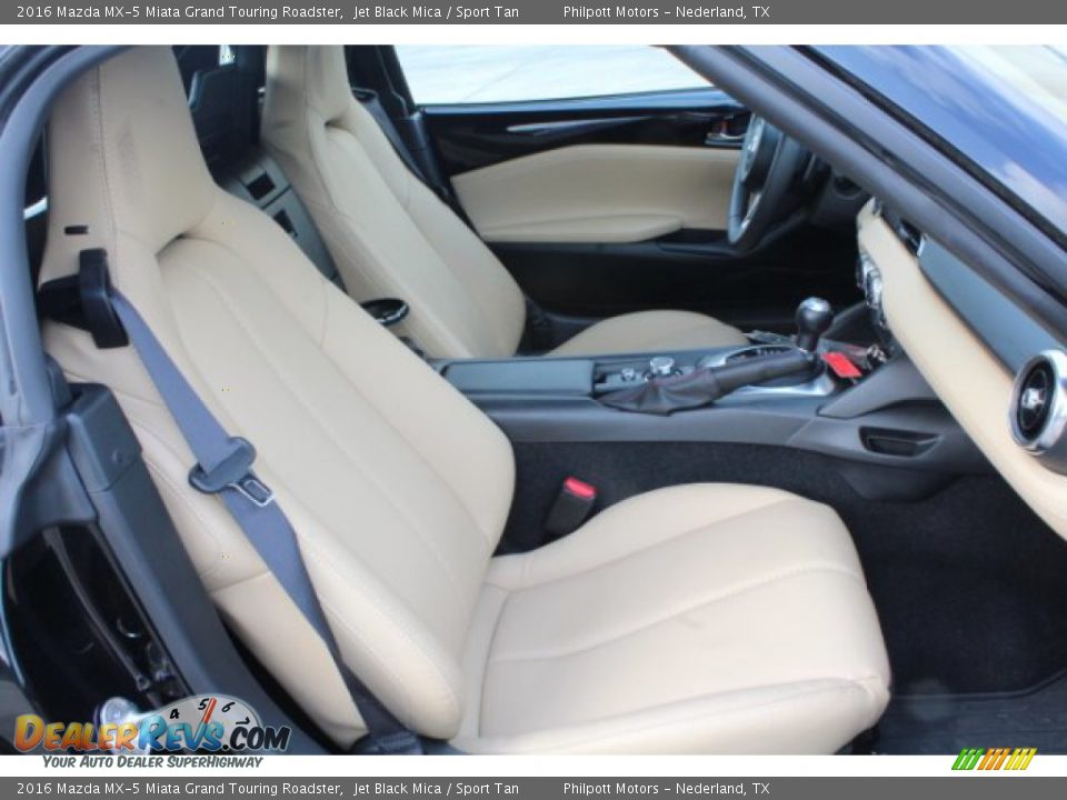 2016 Mazda MX-5 Miata Grand Touring Roadster Jet Black Mica / Sport Tan Photo #22
