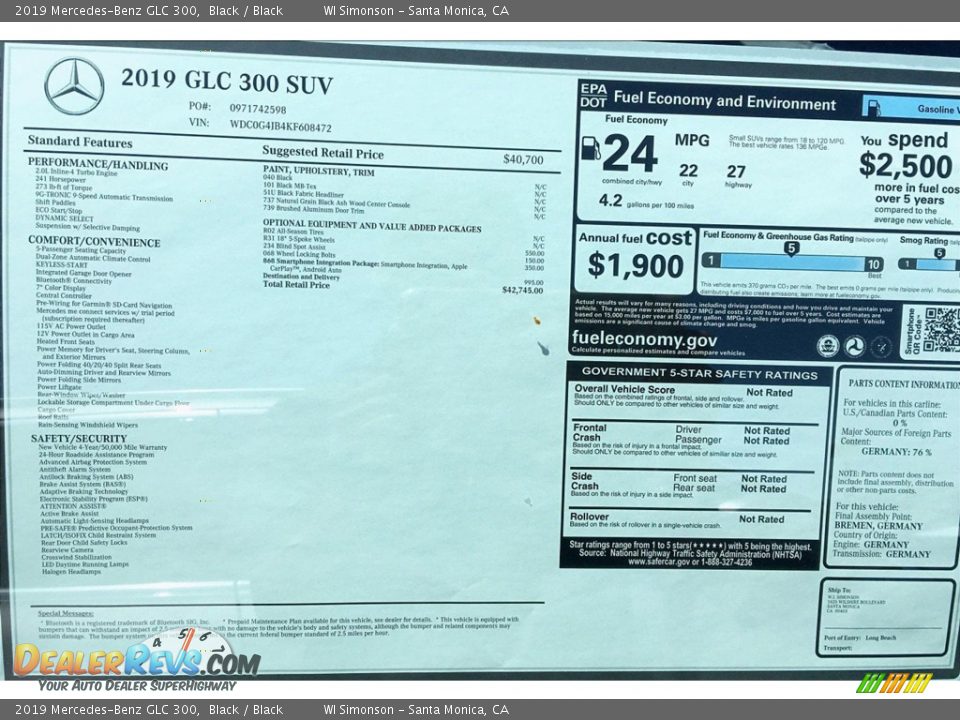 2019 Mercedes-Benz GLC 300 Black / Black Photo #10