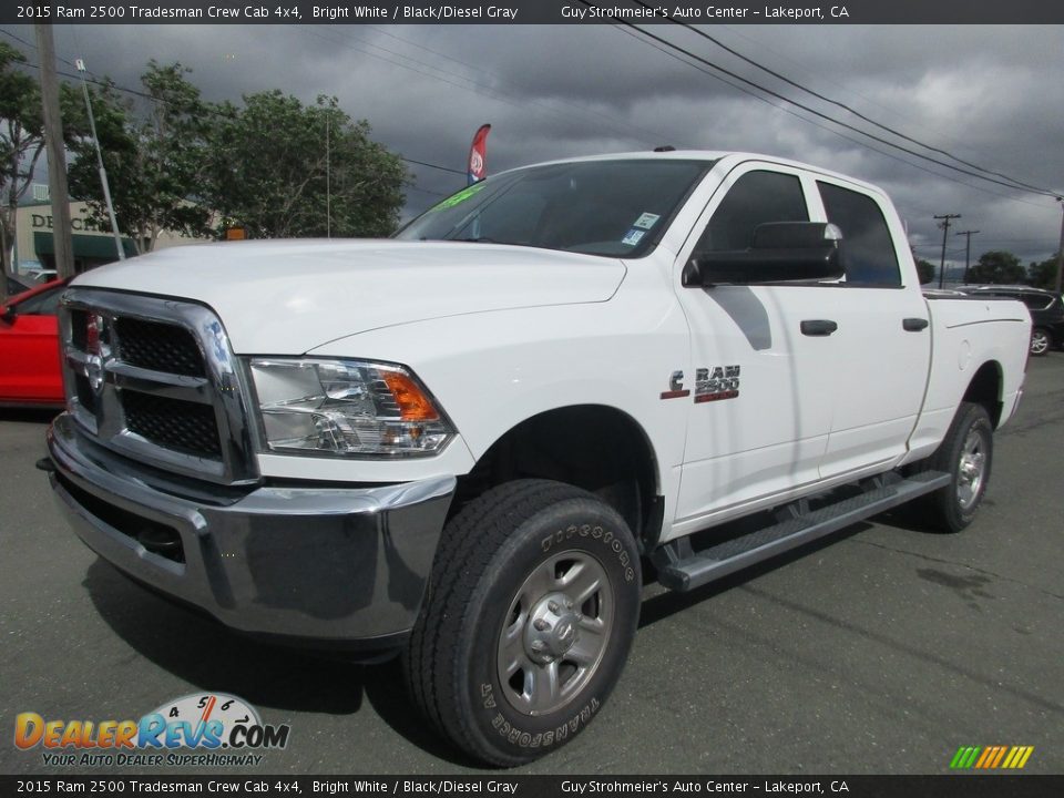 2015 Ram 2500 Tradesman Crew Cab 4x4 Bright White / Black/Diesel Gray Photo #3